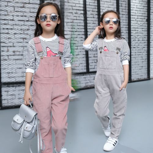 Pantalon fille Bib filles en velours côtelé - Ref 2061430
