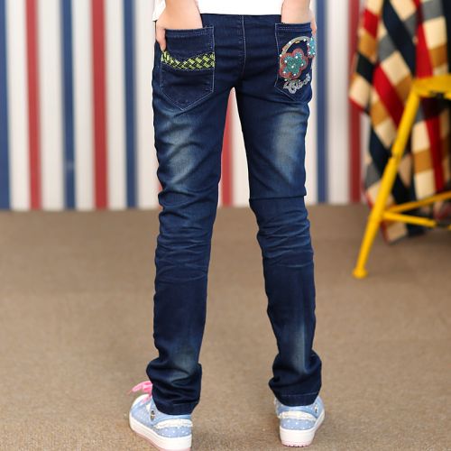 Pantalon fille jeans Filles en toile - Ref 2062212