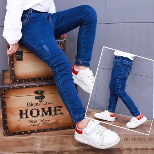 Pantalon fille jeans en toile - Ref 2062272