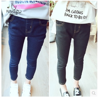 Pantalon fille jeans en mélange - Ref 2062420
