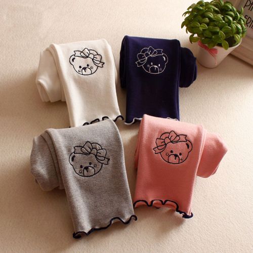 Pantalon fille Ours Leggings en coton - Ref 2062725