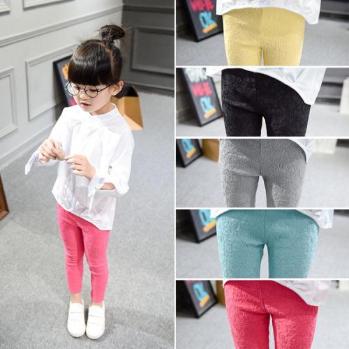 Pantalon fille pantalon de dentelle sauvages en Toile coton - Ref 2063631