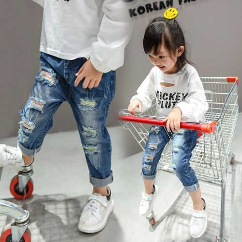 Pantalon fille Chez les enfants en toile - Ref 2064035