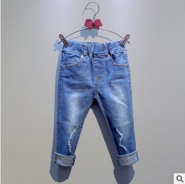 Pantalon fille jeans en mélange - Ref 2064838