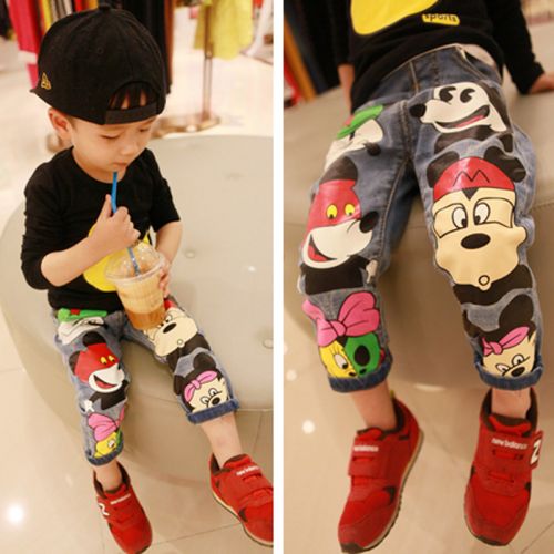 Pantalon garçon jean animaux enfant en toile - Ref 2054315