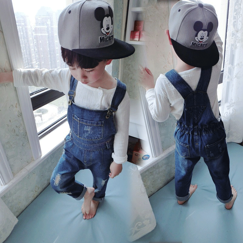 Pantalon garçon Bib élastique en toile - Ref 2055015