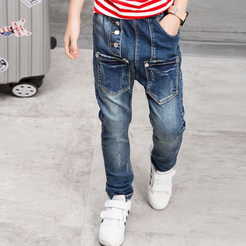 Pantalon garçon en coton denim - Ref 2055562