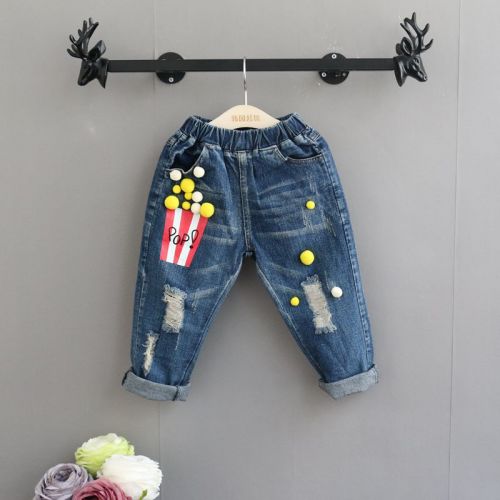 Pantalon garçon en coton denim - Ref 2055663