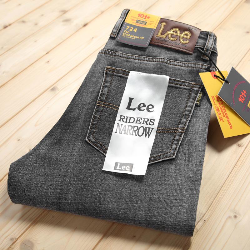 Pantalon jeans Lee gris coupe droite  - Ref 3426636