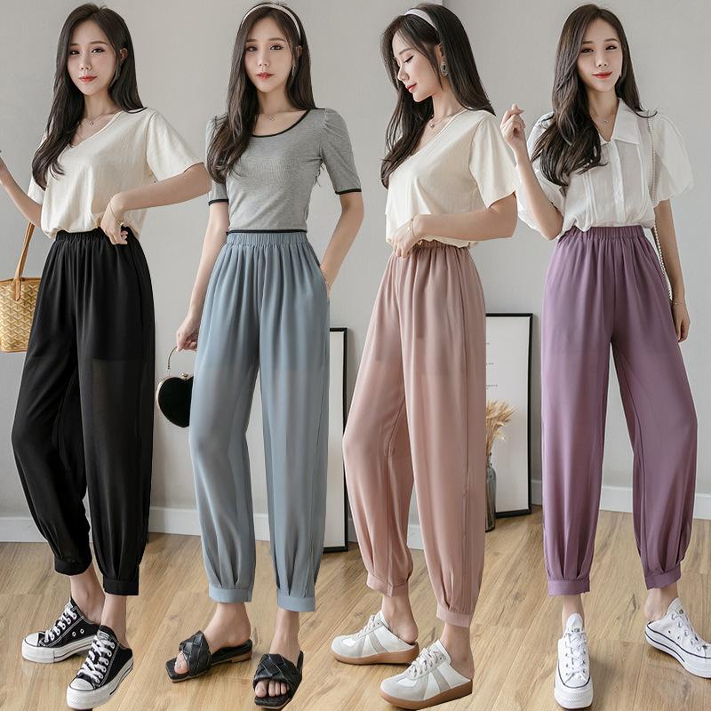 Pantalon léger femme en Mousseline de soie - Ref 3429978