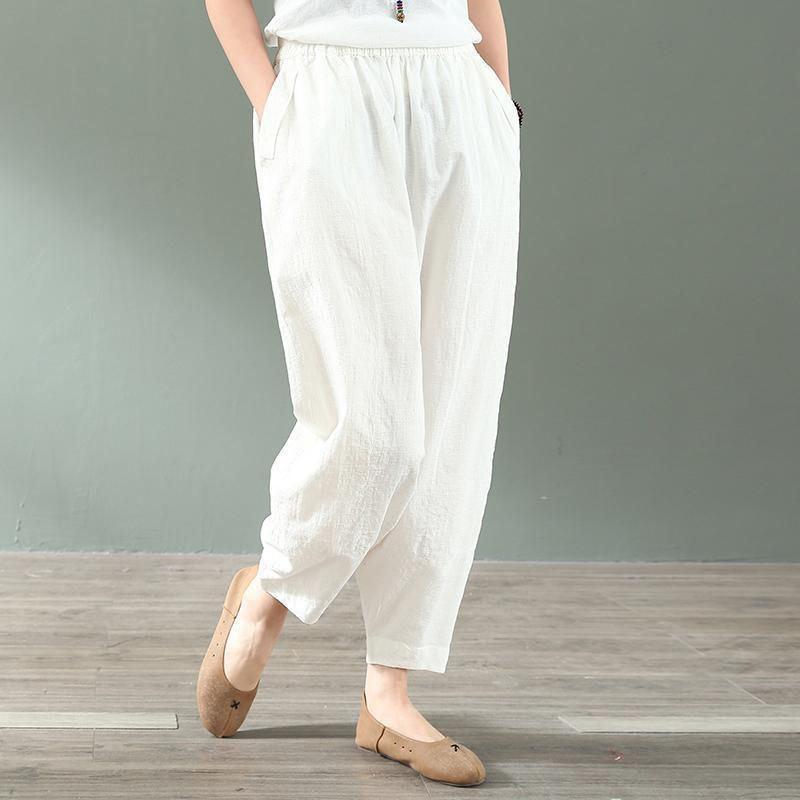 Pantalon léger femme en Coton et lin - Ref 3430083