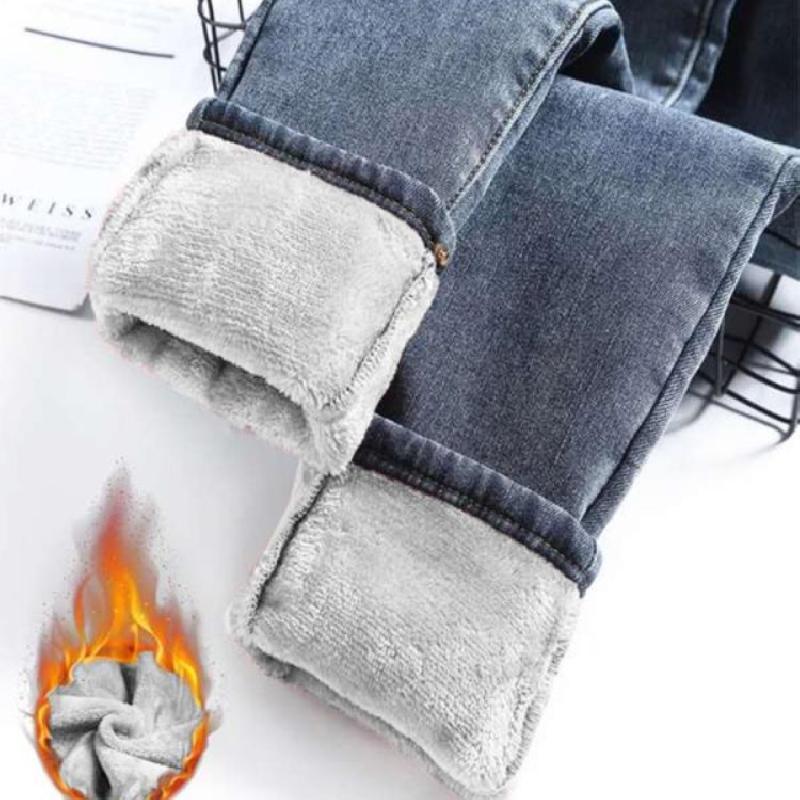 Pantalon minceur jeans en plus polaire - Ref 3431788