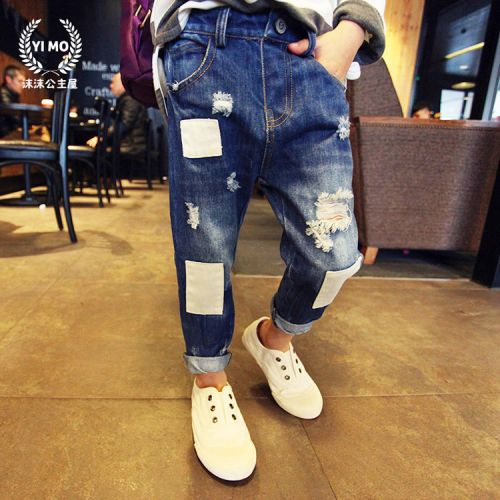 Pantalon pour garçons et filles jeans en mélange - Ref 2057674