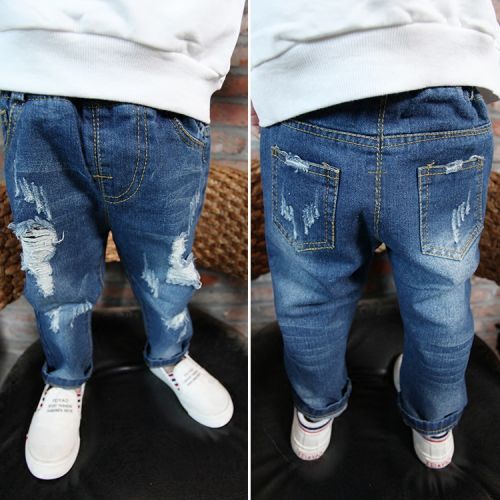 Pantalon pour garçons et filles jeans en toile - Ref 2057839