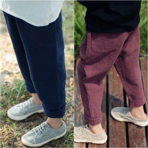 Pantalon pour garçons et filles en lin - Ref 2058034