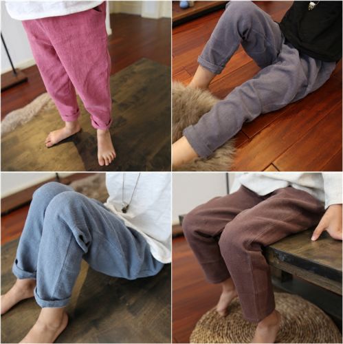 Pantalon pour garçons et filles en lin - Ref 2058057
