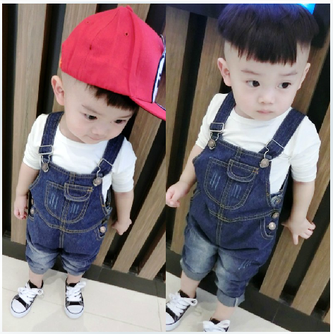 Pantalon pour garçons et filles bavoir en toile - Ref 2058316