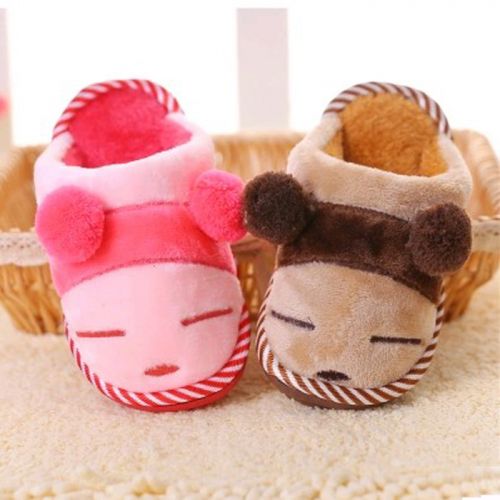 Pantoufles enfants en pour hiver - semelle caoutchouc naturel Ref 1003882