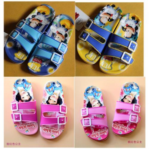 Pantoufles enfants en cuir synthétique pour été - semelle caoutchouc antidérapant Ref 1004608