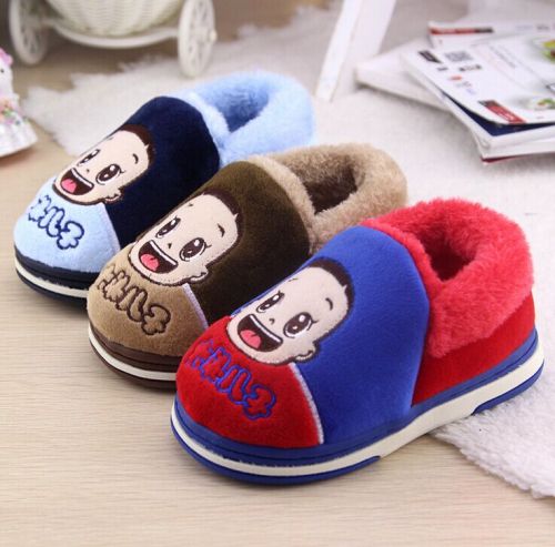 Pantoufles enfants en pour hiver - semelle caoutchouc Ref 1004868