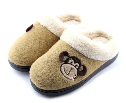 Pantoufles enfants en coton pour hiver - semelle caoutchouc Ref 1004886