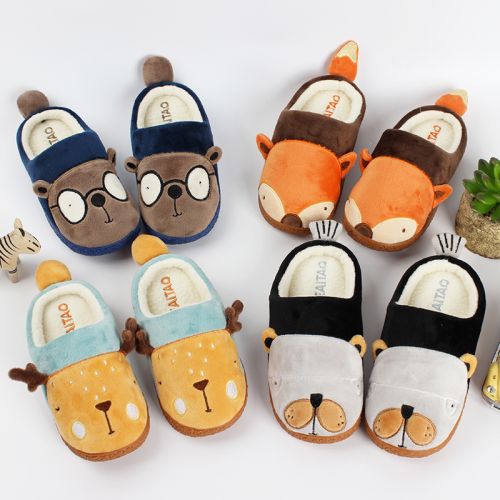 Pantoufles enfants en pour hiver - semelle caoutchouc naturel Ref 1004906