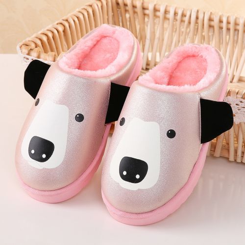 Pantoufles enfants en similicuir pour hiver - semelle caoutchouc Ref 1004912