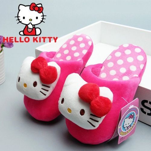 Pantoufles enfants en HELLO KITTY pour hiver - semelle caoutchouc Ref 1004957