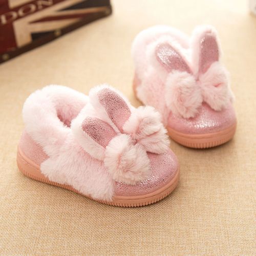 Pantoufles enfants en pour hiver - semelle caoutchouc naturel Ref 1005442