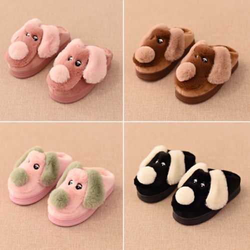 Pantoufles enfants en velours côtelé BELLA NEWMAN pour hiver - semelle caoutchouc antidérapant Ref 1005514