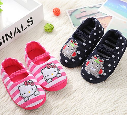 Pantoufles enfants en coton pour printemps - semelle caoutchouc antidérapant Ref 1006236