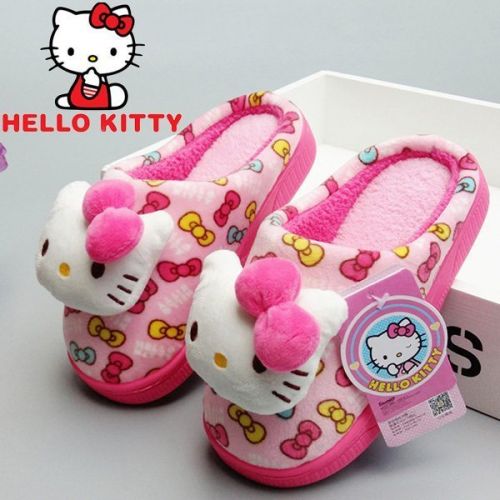 Pantoufles enfants en HELLO KITTY pour hiver - semelle caoutchouc Ref 1006791