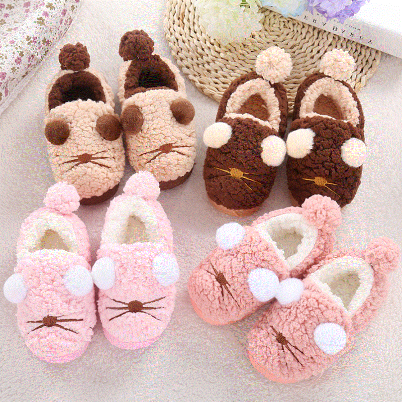 Pantoufles enfants en coton pour hiver - semelle plastique Ref 1007083