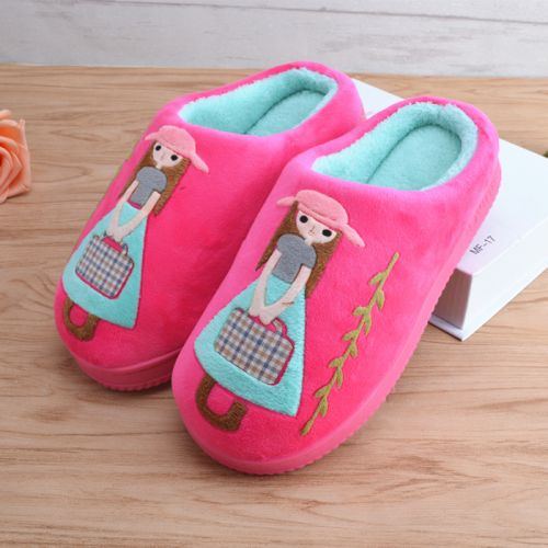 Pantoufles enfants en pour hiver - semelle caoutchouc Ref 1007503