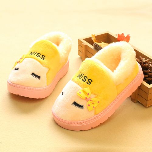 Pantoufles enfants en pour hiver - semelle caoutchouc naturel Ref 1008450