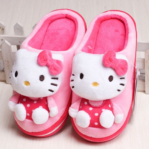 Pantoufles enfants en HELLOKITTY pour hiver - semelle caoutchouc antidérapant Ref 1010182