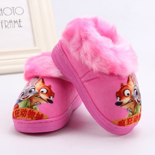 Pantoufles enfants en pour hiver - semelle caoutchouc naturel Ref 1010225