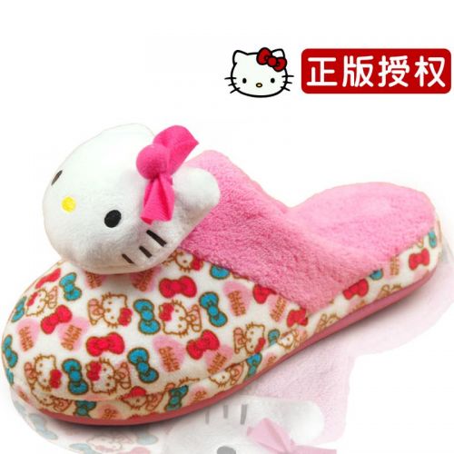 Pantoufles enfants en HELLO KITTY pour hiver - semelle caoutchouc Ref 1010941