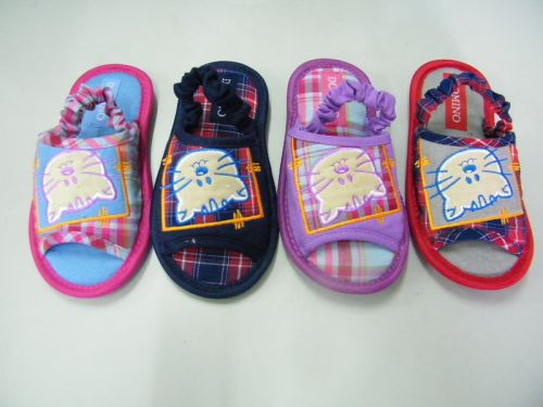 Pantoufles enfants en coton DOMINO pour printemps - Ref 1011262