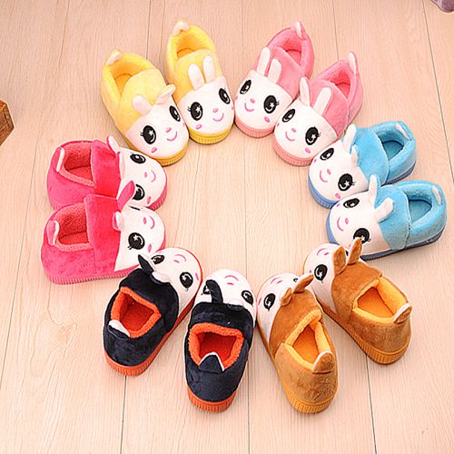 Pantoufles enfants en pour hiver - semelle caoutchouc naturel Ref 1011644