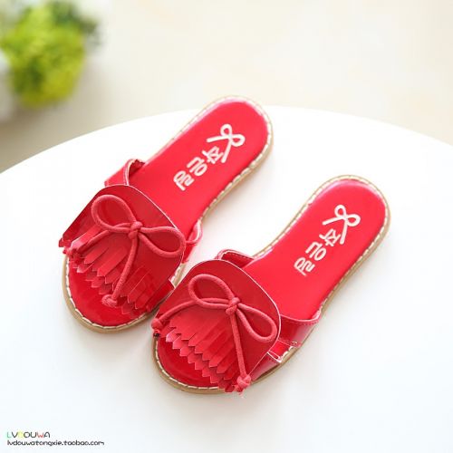 Pantoufles enfants en similicuir pour été - semelle plastique Ref 1012035