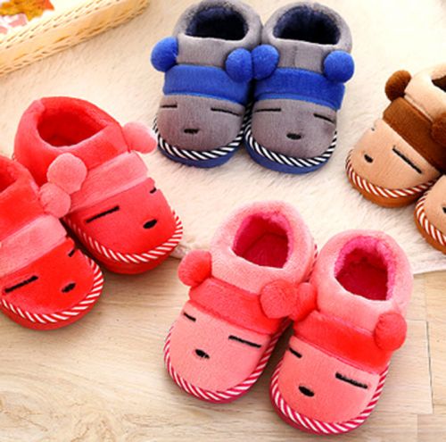 Pantoufles enfants en pour hiver - semelle caoutchouc naturel Ref 1013515