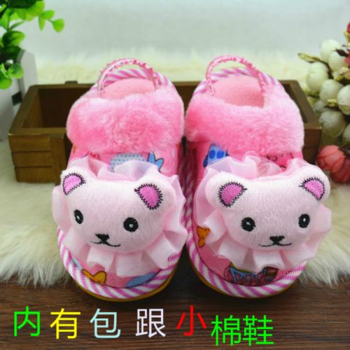 Pantoufles enfants en de vache, Nubuck, BBIEGRESS pour hiver - semelle caoutchouc naturel Ref 1013570