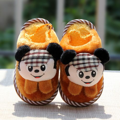 Pantoufles enfants en velours côtelé pour hiver - semelle caoutchouc antidérapant Ref 1013787