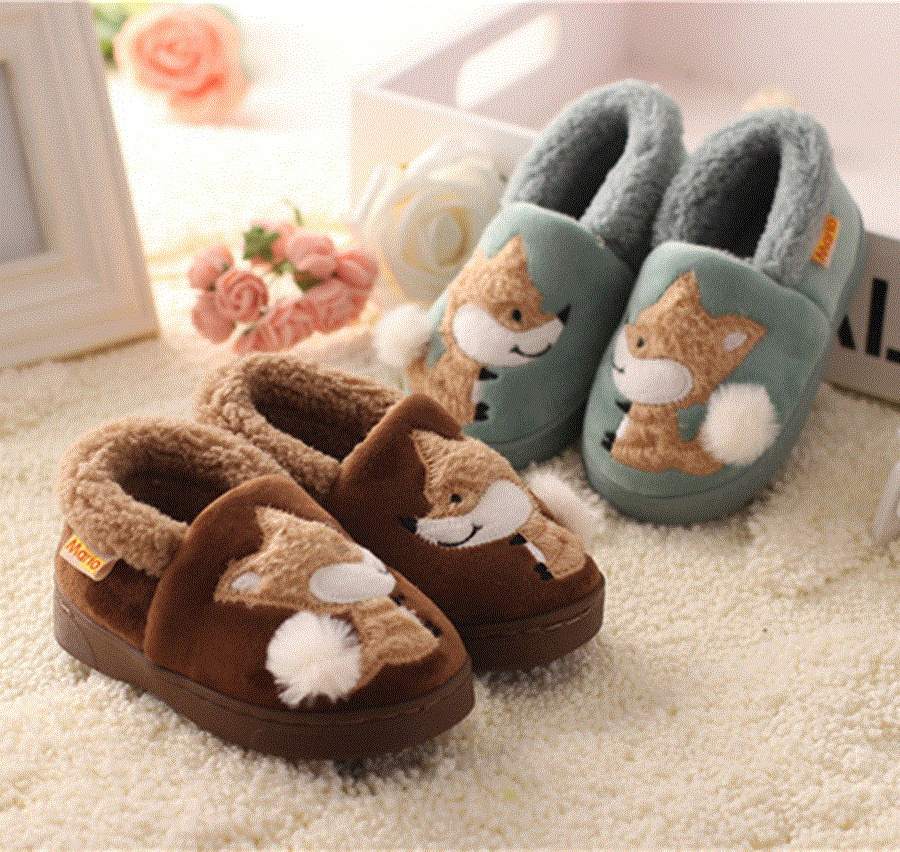 Pantoufles enfants en pour hiver - semelle caoutchouc naturel Ref 1013960