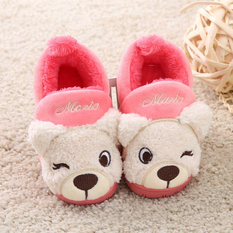 Pantoufles enfants en pour hiver - semelle caoutchouc antidérapant Ref 1015845