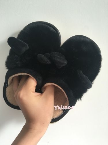 Pantoufles enfants en pour hiver - semelle caoutchouc Ref 1016468