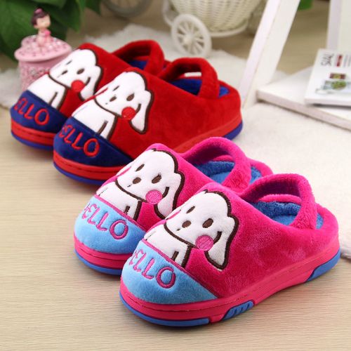 Pantoufles enfants en pour hiver - semelle caoutchouc Ref 1016856