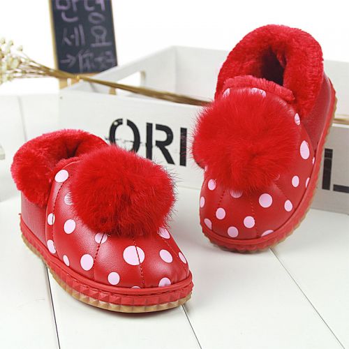 Pantoufles enfants en similicuir pour hiver - semelle caoutchouc antidérapant Ref 1017221