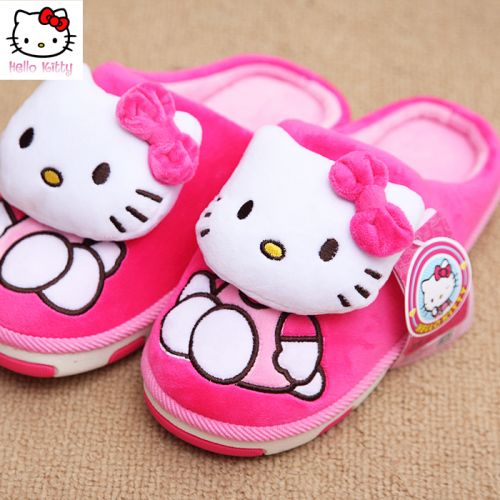 Pantoufles enfants en HELLO KITTY pour hiver - semelle caoutchouc naturel Ref 1017891